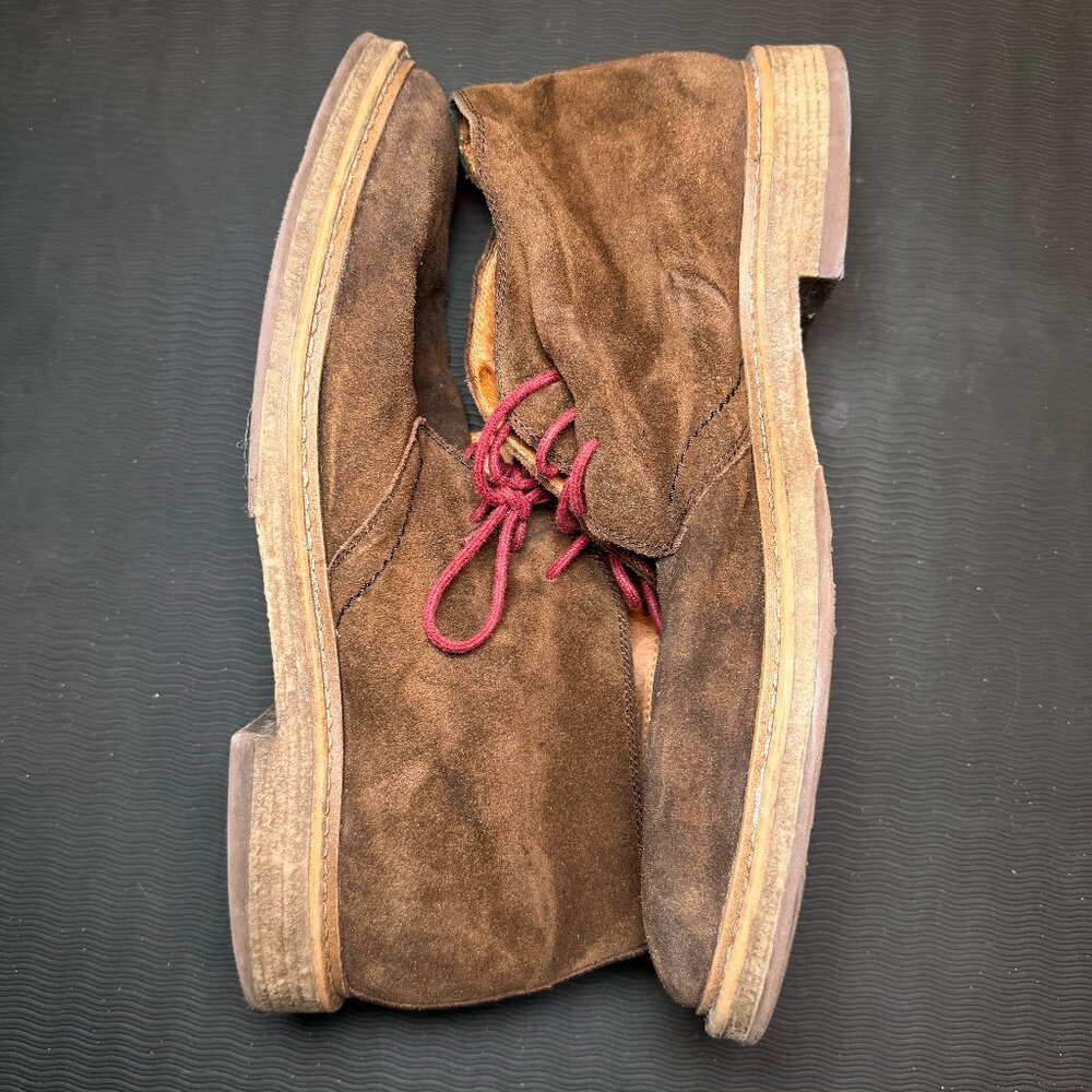 1901 Men's Brown Suede Chukka Boots Red Laces US 14M